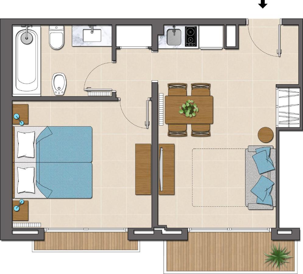 One-Bedroom Apartment Side Sea View